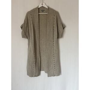 James Perse Sweater 1 Small Open Front Long Wool Cashmere Knit Cardigan Duster